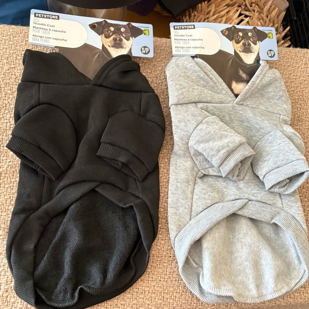 Petstore Dog Hoodie Coat Set - Black and Gray
